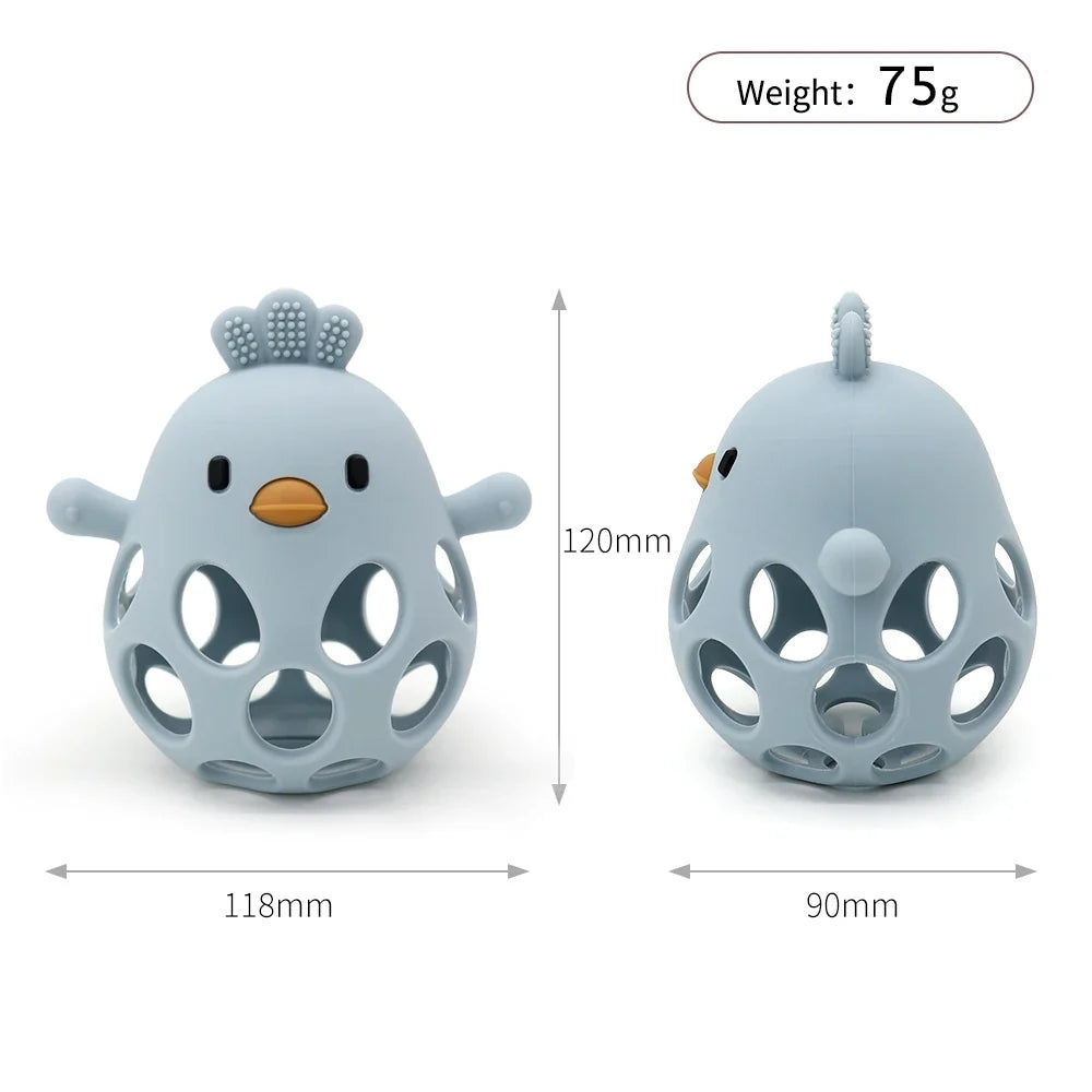 1Pcs Baby Teether Gloves - Cartoon Chick Shape Silicone Teether Toy, Dental Care for Gums, Anti-Eating Hand Molar, Baby Accessory