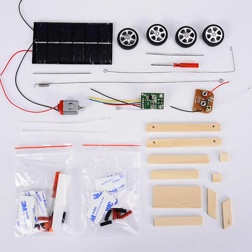 DIY Solar Powered Car Kit – STEM Educational Assembly Toy for Kids, No Batteries, 11.5×9×9 cm (4.5×3.5×3.5 in)