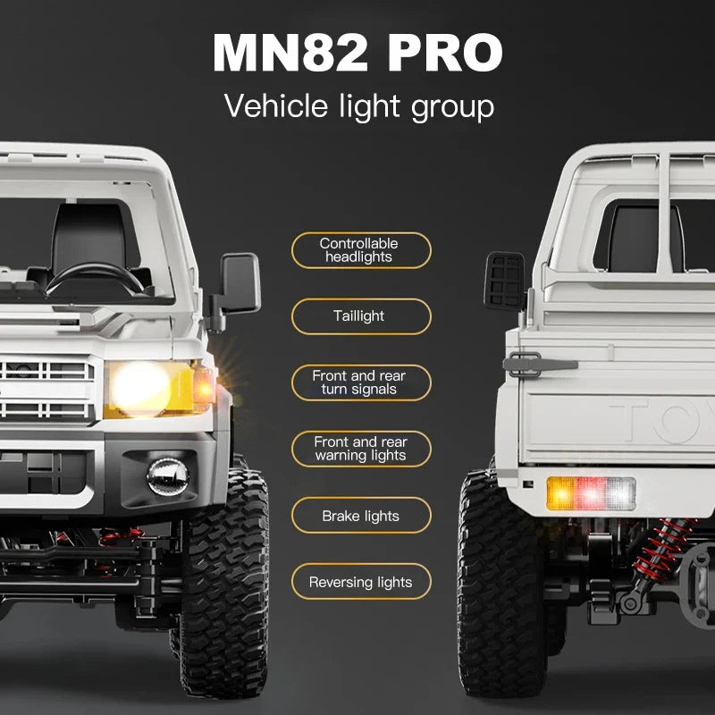 ZWN 1:12 RC Car MN82 PRO with Headlights and 4WD Off-Road Pickup Truck