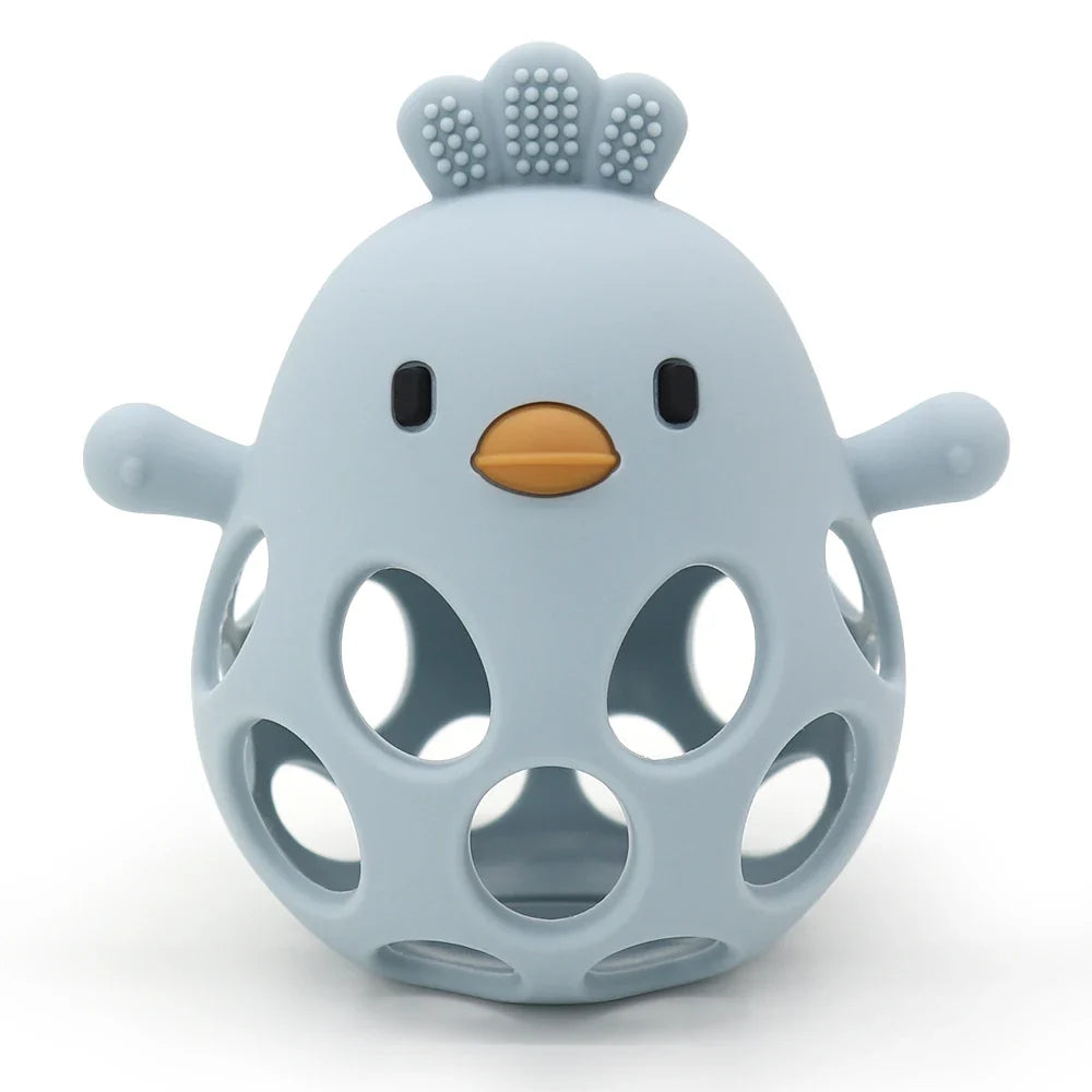 1Pcs Baby Teether Gloves - Cartoon Chick Shape Silicone Teether Toy, Dental Care for Gums, Anti-Eating Hand Molar, Baby Accessory