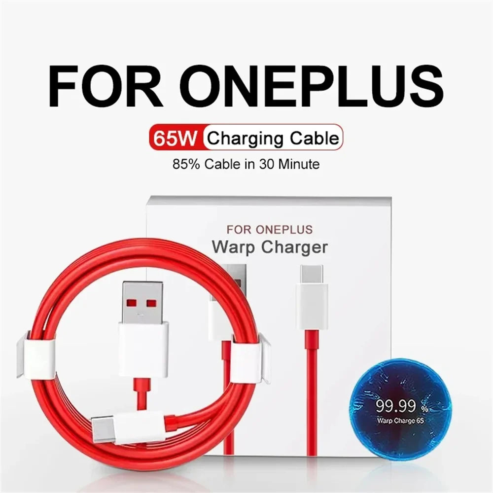 65W 6A USB C to USB C Super Fast Charging Cable Quick Charger Wire Long Lasting Mobile Phone Data Cord For Oneplus 13 12 11 Pro