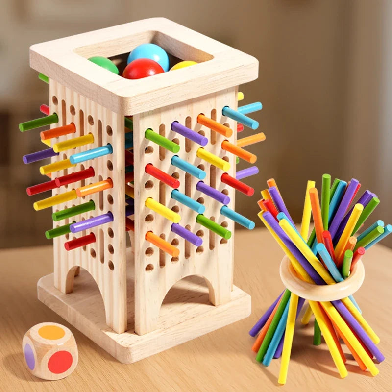 Parent-Child Wooden Stick Battle Puzzle — Two-Player Spatial Thinking Game for Kids Ages 3-12