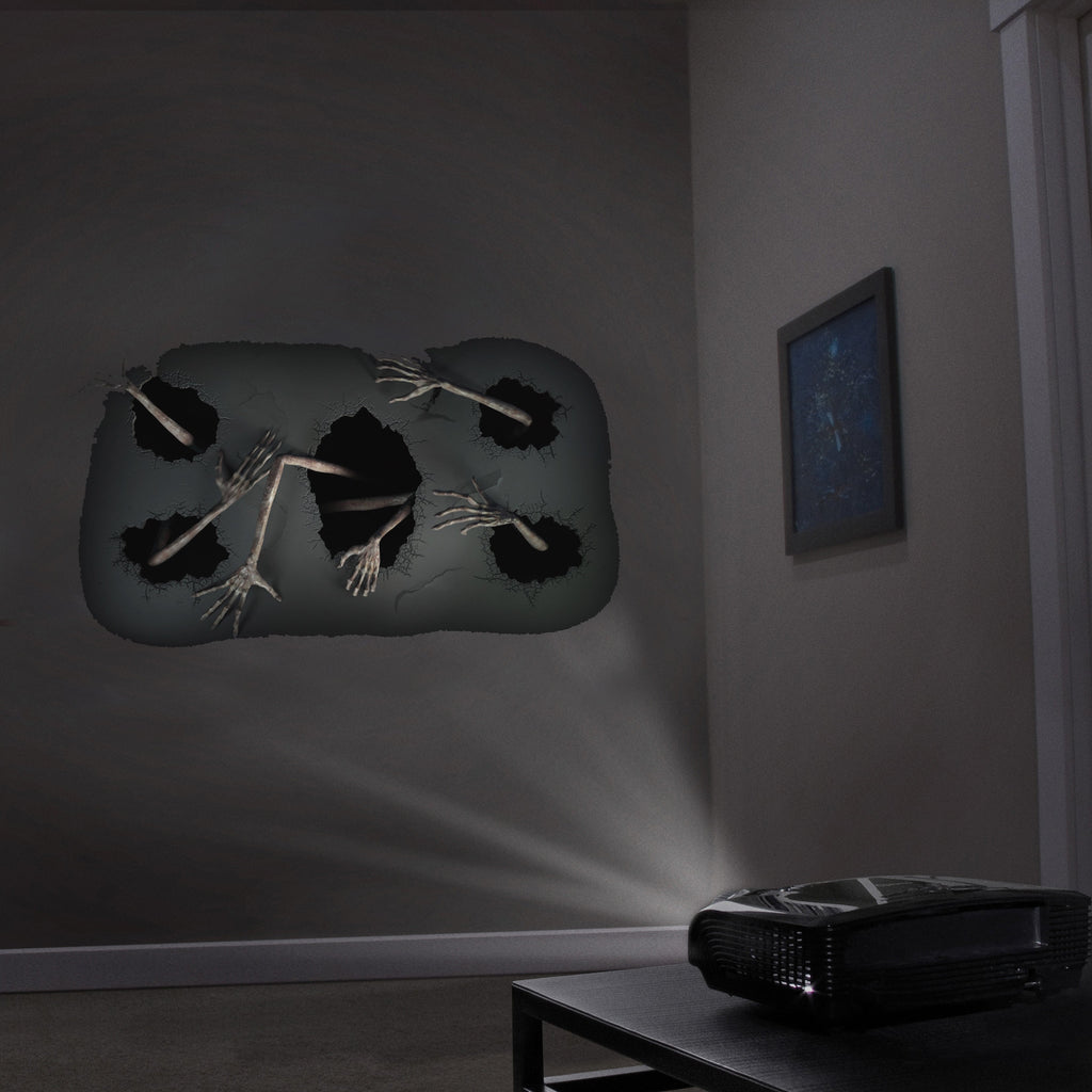 HoliScapes® USB Projector Kit - Spooky Halloween + Projector + 48" x 72" Projection Screen