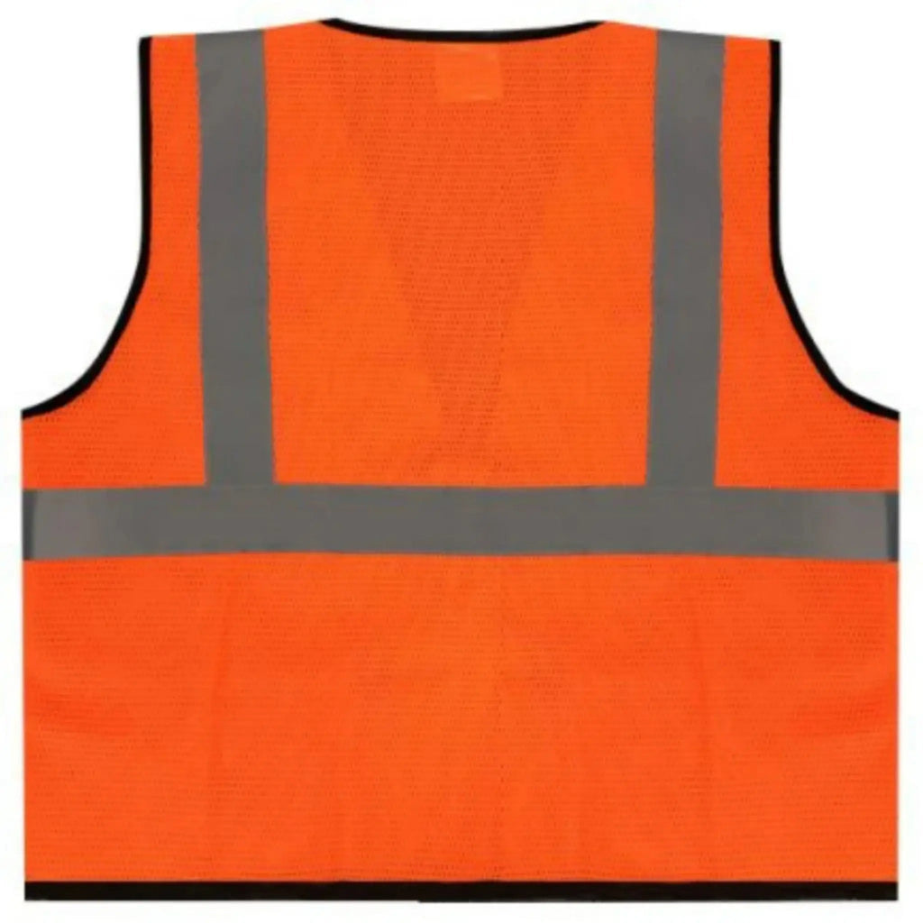 Safety Main 05EAMO Economy Vest, Class 2, All Mesh, Hi-Vis Orange, Pack of 3