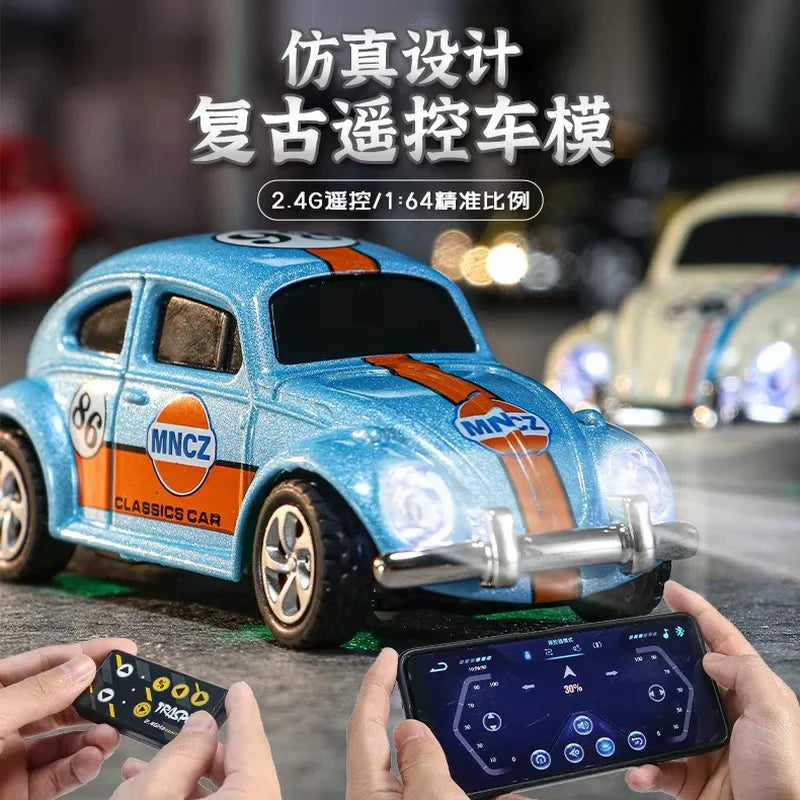 Wireless Mini Beetle Alloy RC Car with Mobile Phone Control