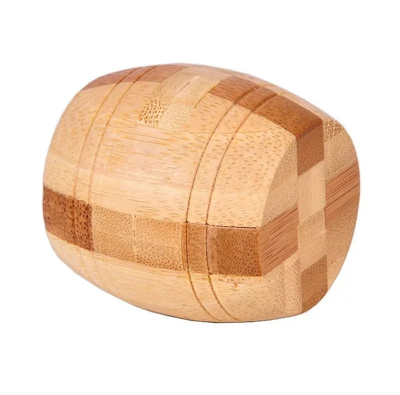 Kong Ming Lock 3D Wooden Brain Teaser Puzzle Interlocking Burr IQ Game for Adults & Kids