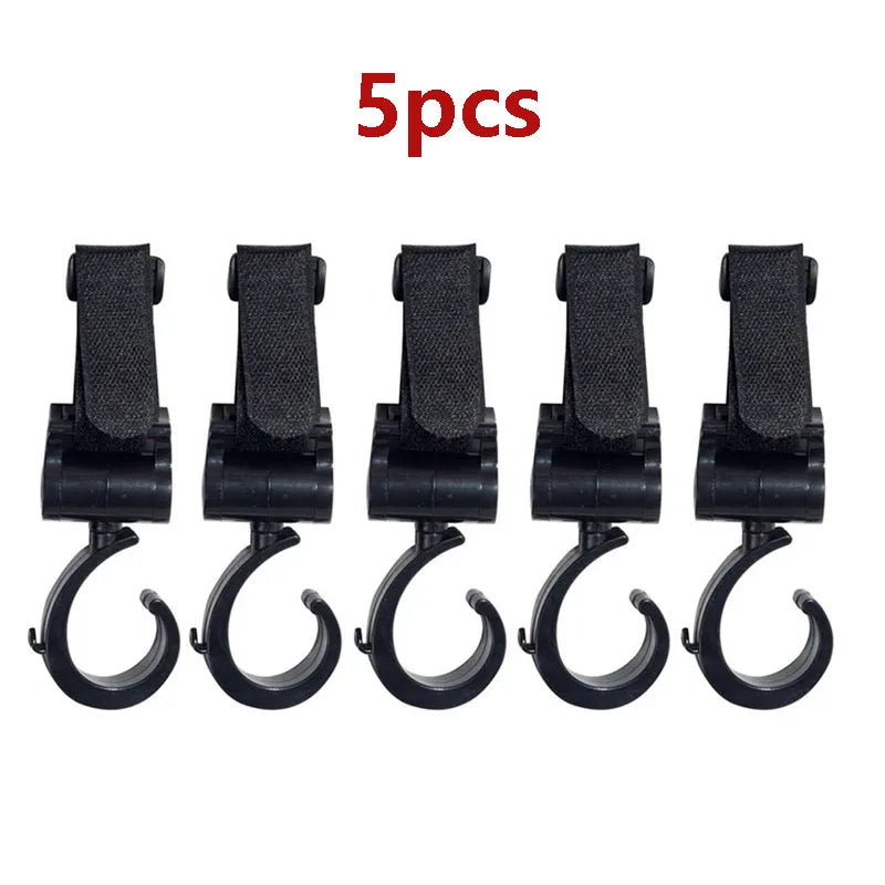 2-Pack Universal Stroller Hooks - Heavy-Duty Pram & Diaper Bag Hangers, Carabiner Clips for Trolleys