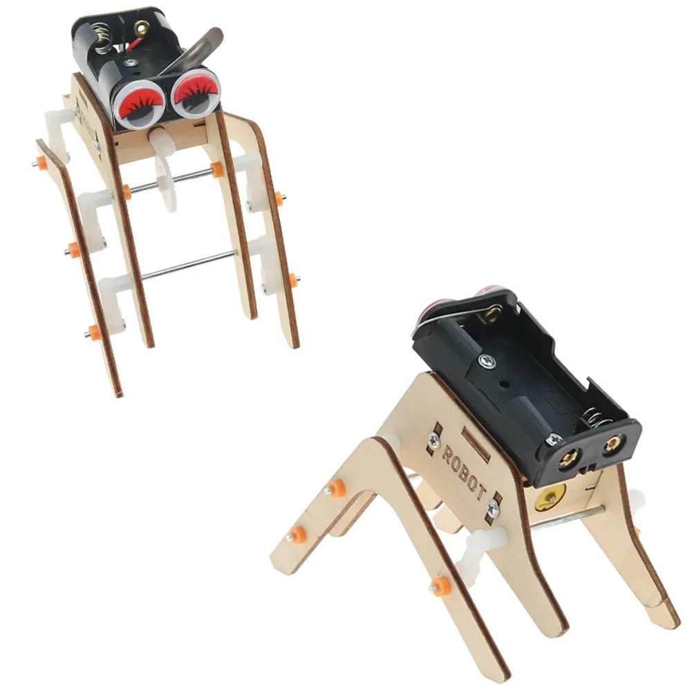 Walking Spider Robot - DIY Bionic Superhero Model, STEM Education Experiment Kit, Wooden Puzzle for Kids
