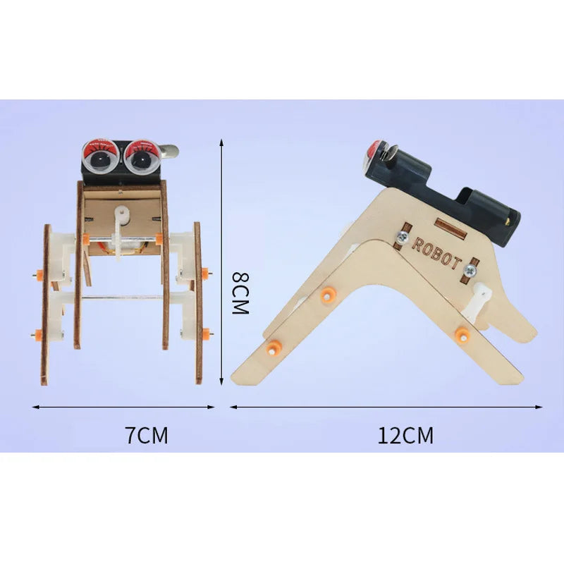 Walking Spider Robot - DIY Bionic Superhero Model, STEM Education Experiment Kit, Wooden Puzzle for Kids