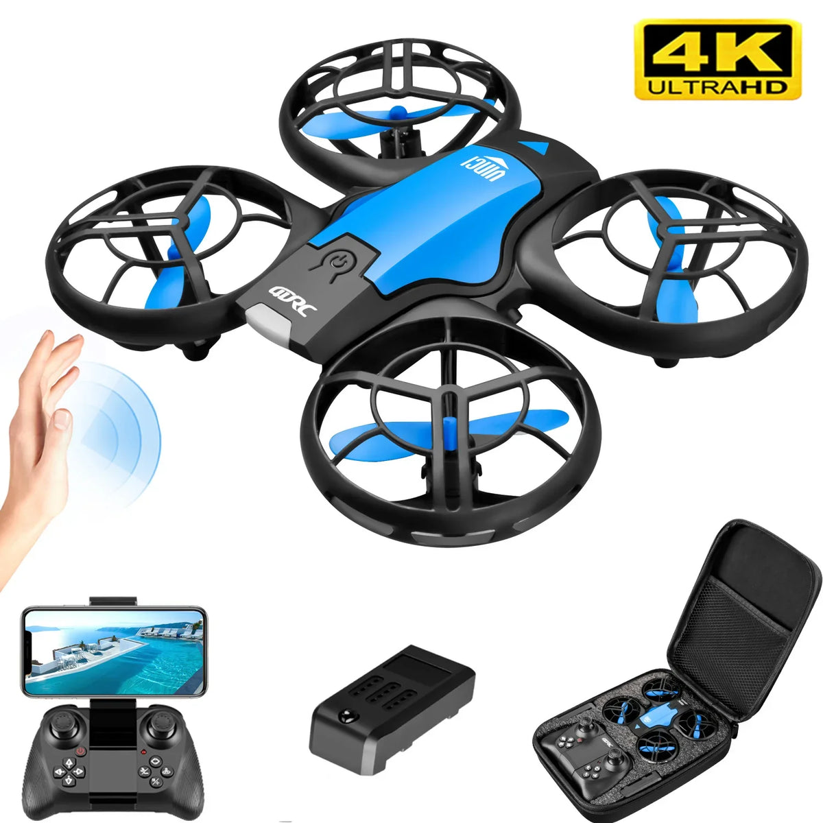 4DRC V8 Mini Drone – 4K HD Wide Angle Camera WiFi FPV RC Quadcopter Toy