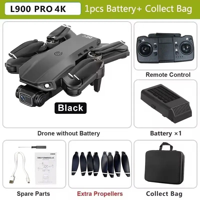 L900 Pro SE Max GPS Drone – 4K Dual HD Camera 5G WiFi FPV Quadcopter with Obstacle Avoidance