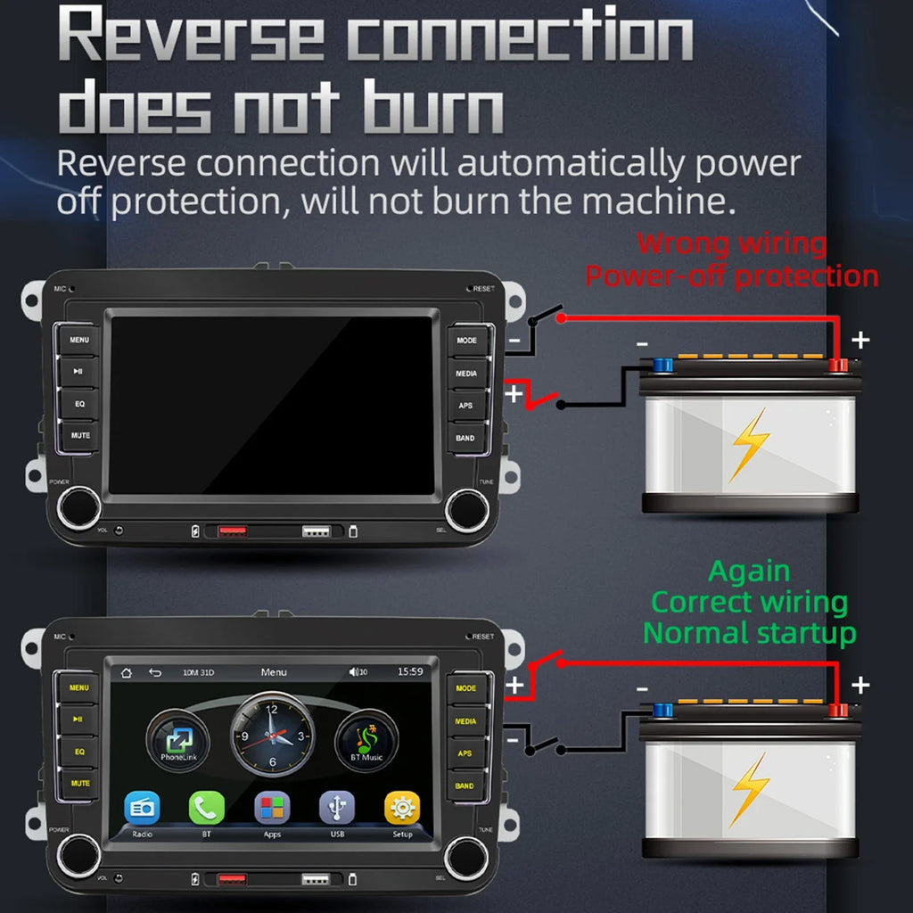 7" Car Stereo MP5 Player – Touch Screen with Android Auto & CarPlay