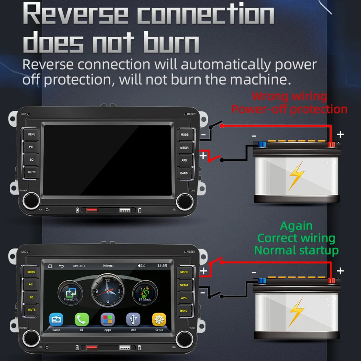 7" Car Stereo MP5 Player – Touch Screen with Android Auto & CarPlay
