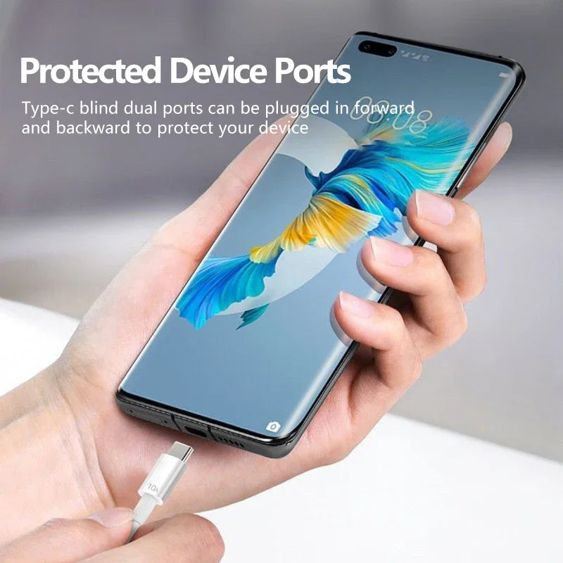 Android 120W 10A USB to Type C Cable Super Fast Charging Cable For Huawei P40 Honor Data Cord For Xiaomi Redmi 0.3/1M/1.5M/2M