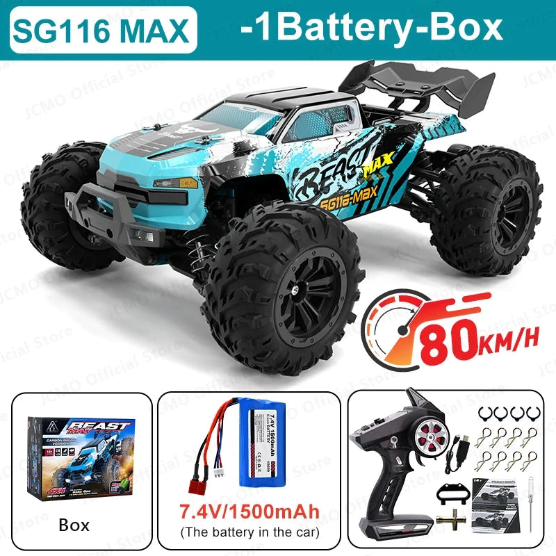 SG116MAX 1:16 High-Speed Brushless RC Car with 4WD Off-Road Drift