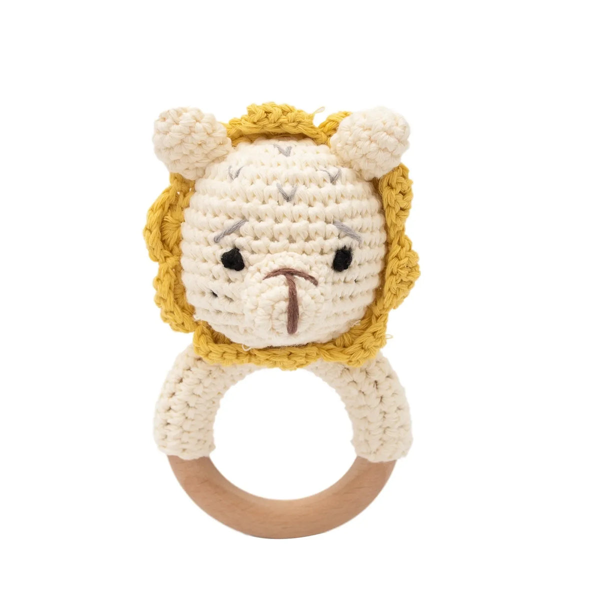 1pc Baby Rattles - Crochet Bunny Rattle Toy, Wood Ring Baby Teether, Rodent Baby Gym Mobile, Newborn Educational Toys Gift