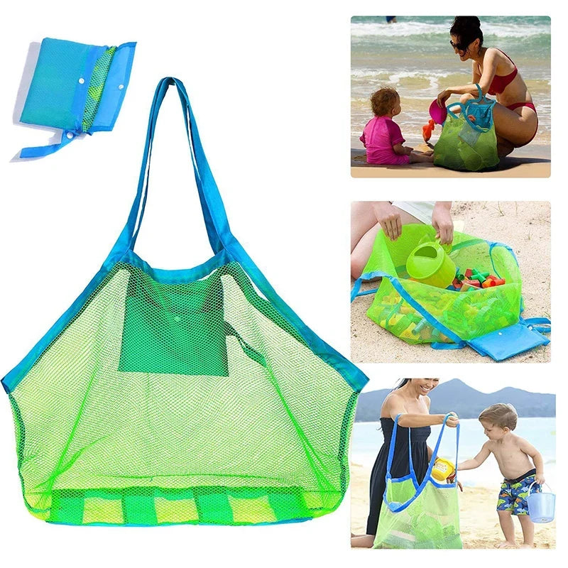 Portable Mesh Storage Bag for Kids Bath Toys and Beach Essentials Large Swimming Bag