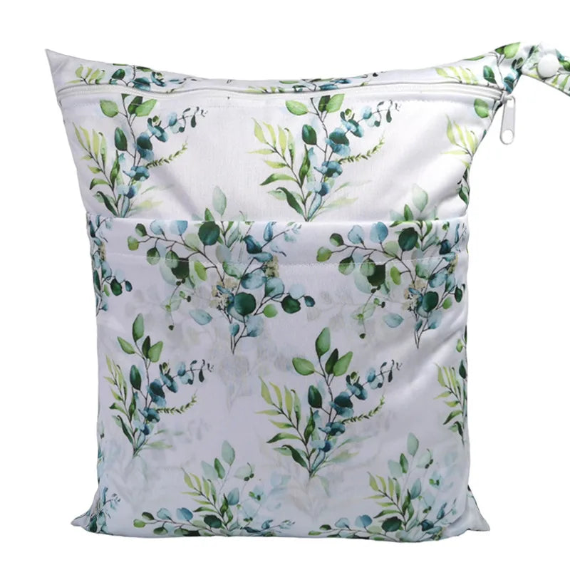 [Sigzagor] Waterproof Wet Dry Bag – Reusable Baby Diaper & Nappy Storage with Two Zippers (36cm x 29cm | 14.2in x 11.4in)