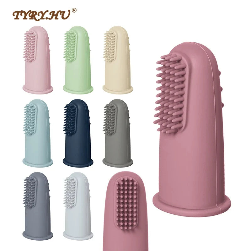 5pcs Baby Silicone Toothbrush 360 Degree Soft Finger Toothbrush for Kids Teeth Oral Care and Cleaning