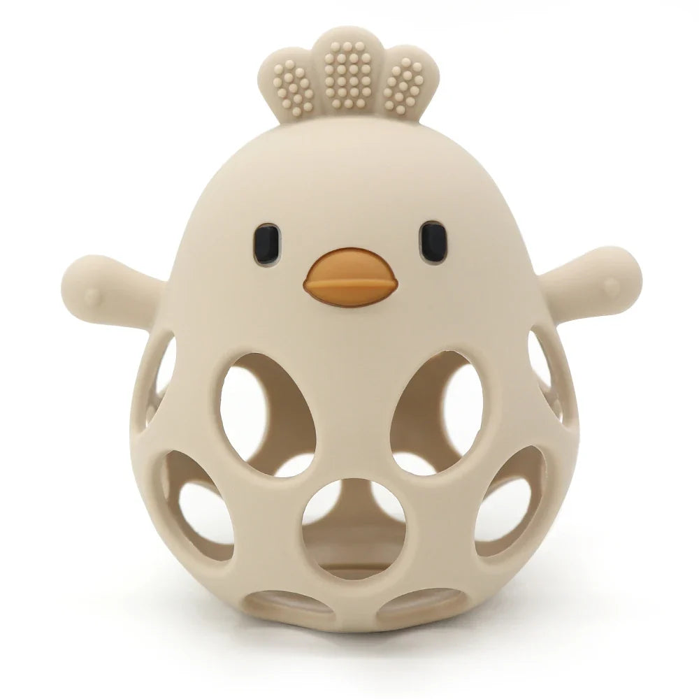 1Pcs Baby Teether Gloves - Cartoon Chick Shape Silicone Teether Toy, Dental Care for Gums, Anti-Eating Hand Molar, Baby Accessory