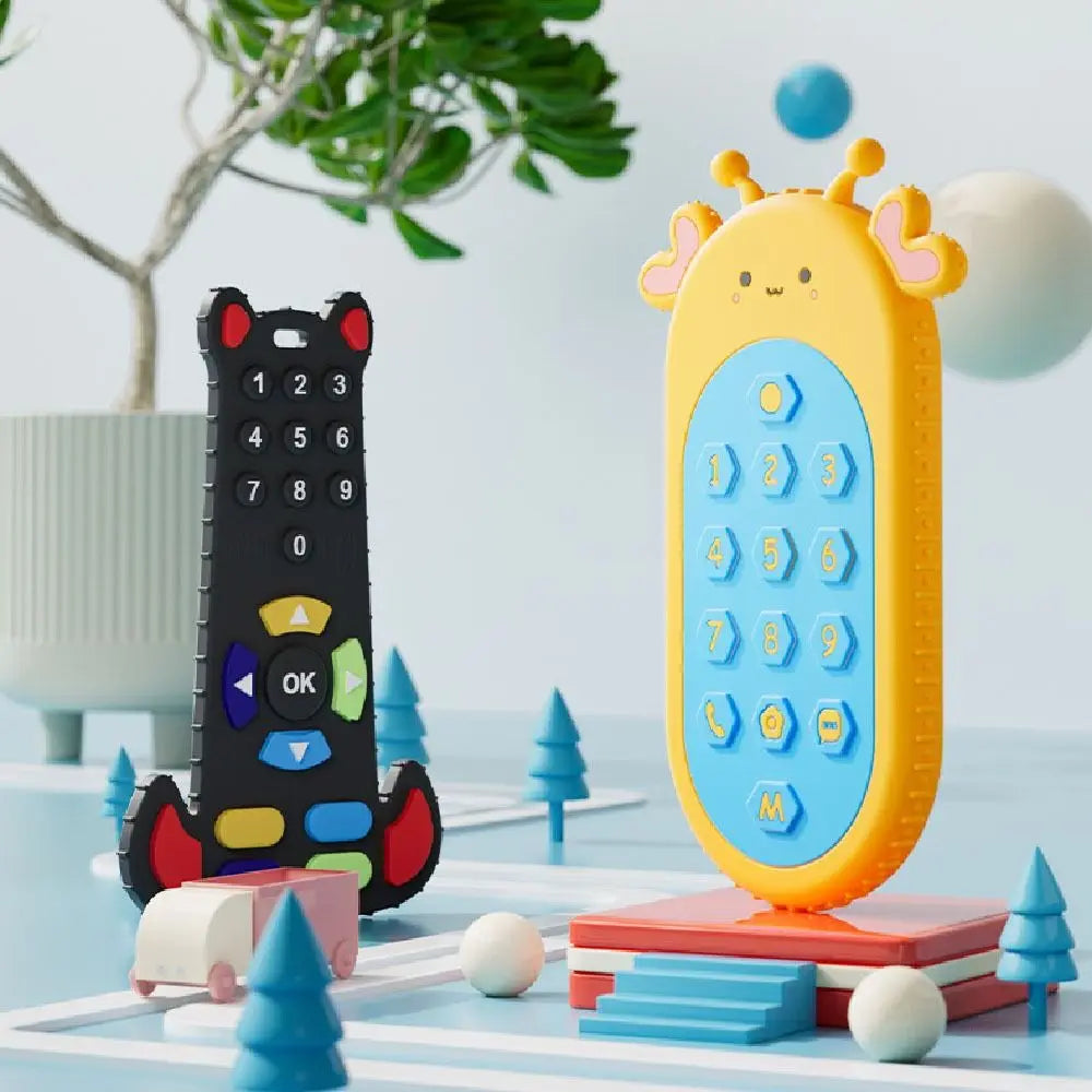 1Pc Baby Silicone Teether - Remote Control Shape, Rodent Gum Pain Relief, Sensory Educational Teething Toy for Kids