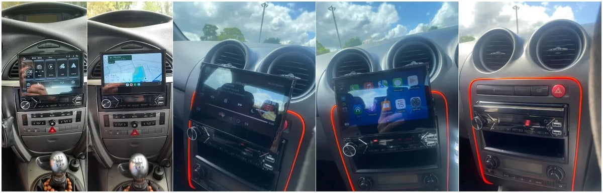 1-DIN 7" Retractable Car Stereo – Touch Screen MP5 Player with CarPlay