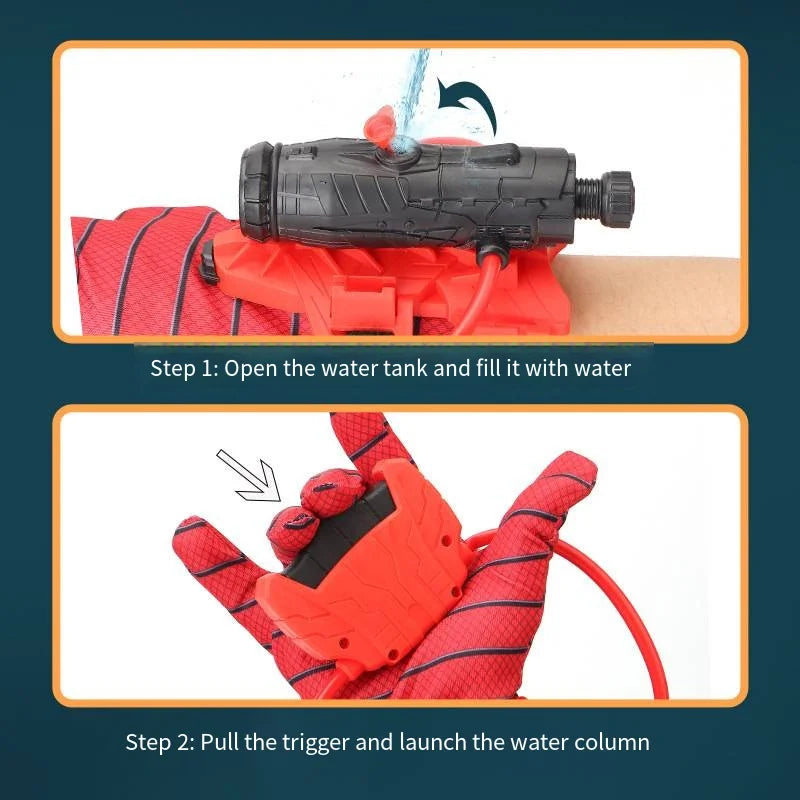 Superhero Figure Glove Water Launcher Set – Kids Outdoor Water Fight Toy