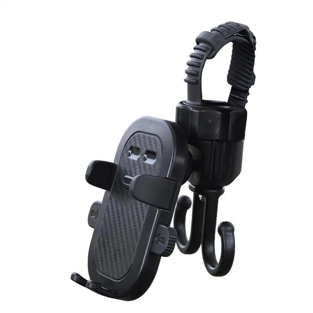 2-in-1 Baby Stroller Hooks Stable Creative Bicycle Hanging Double Rotatable Multifunctional Stroller Phone Holder