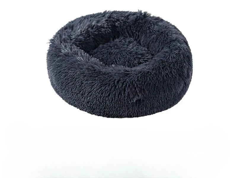 Calming Round Pet Bed: Plush Donut Cuddler for Dogs & Cats