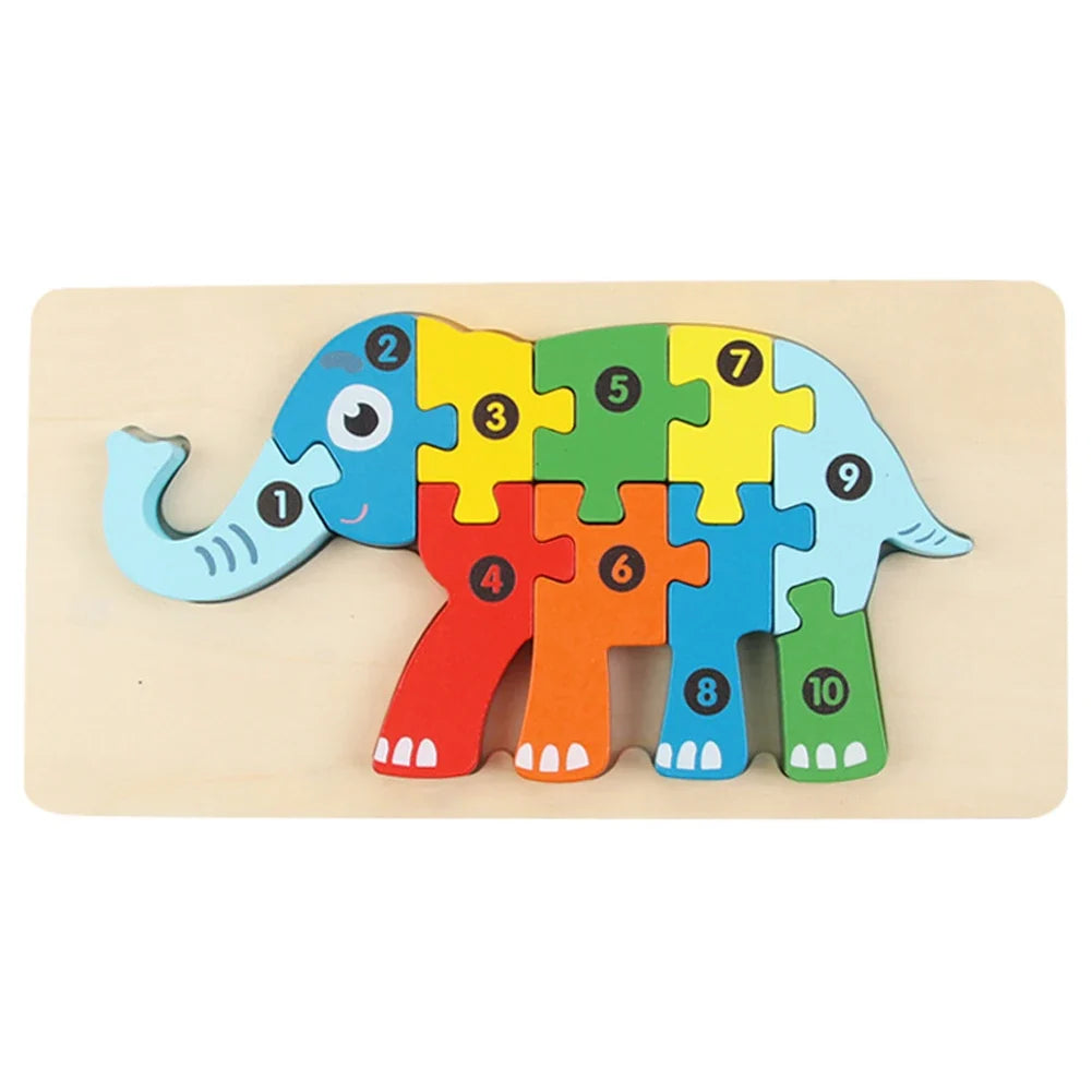 3D Wooden Animal Puzzles for Toddlers Ages 2-6 - Educational Montessori Fine Motor Toy