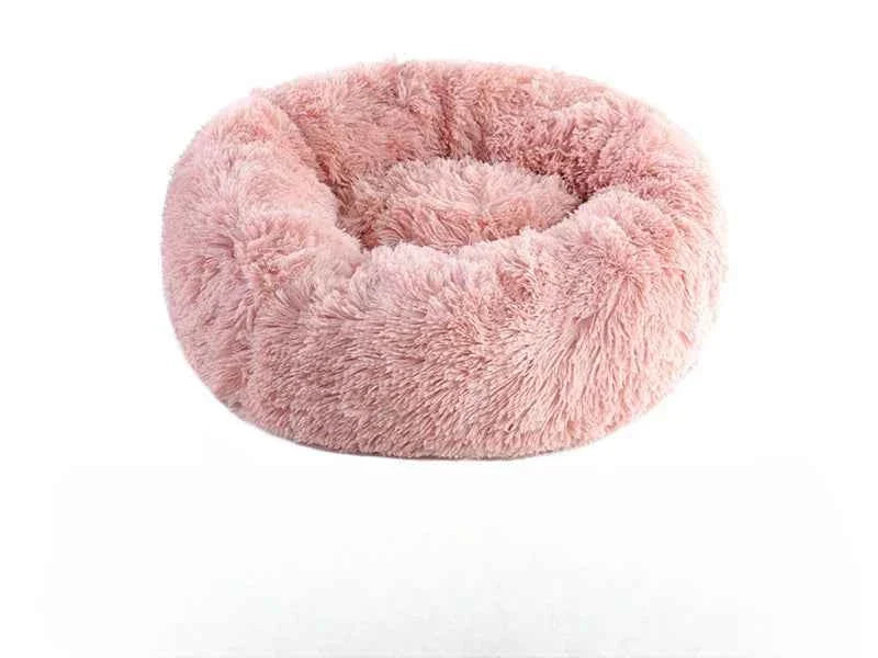 Calming Round Pet Bed: Plush Donut Cuddler for Dogs & Cats