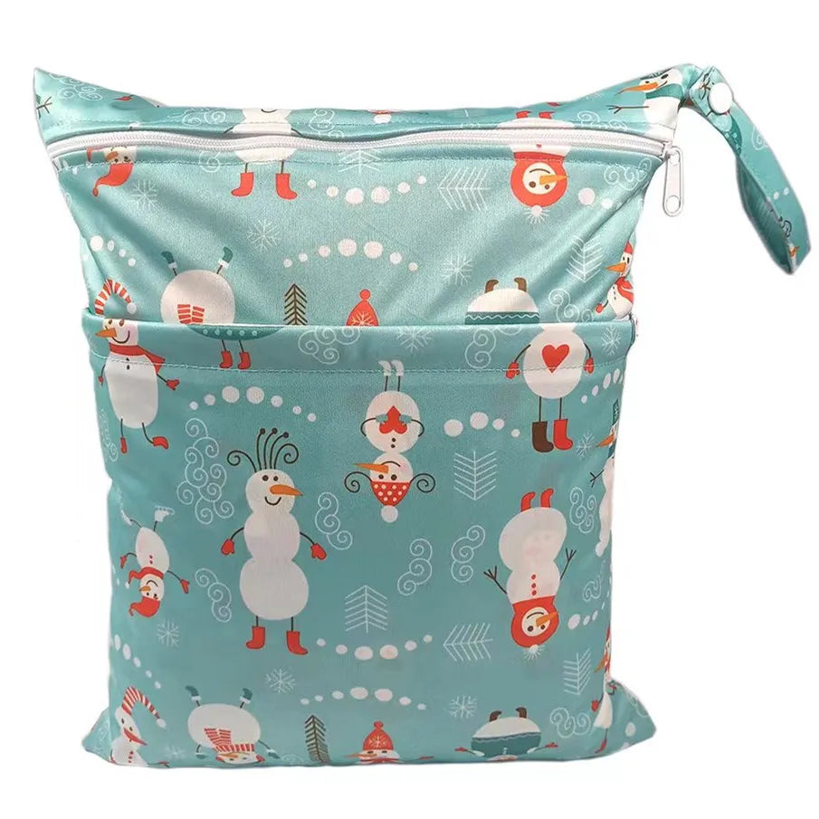 [Sigzagor] Waterproof Wet Dry Bag – Reusable Baby Diaper & Nappy Storage with Two Zippers (36cm x 29cm | 14.2in x 11.4in)