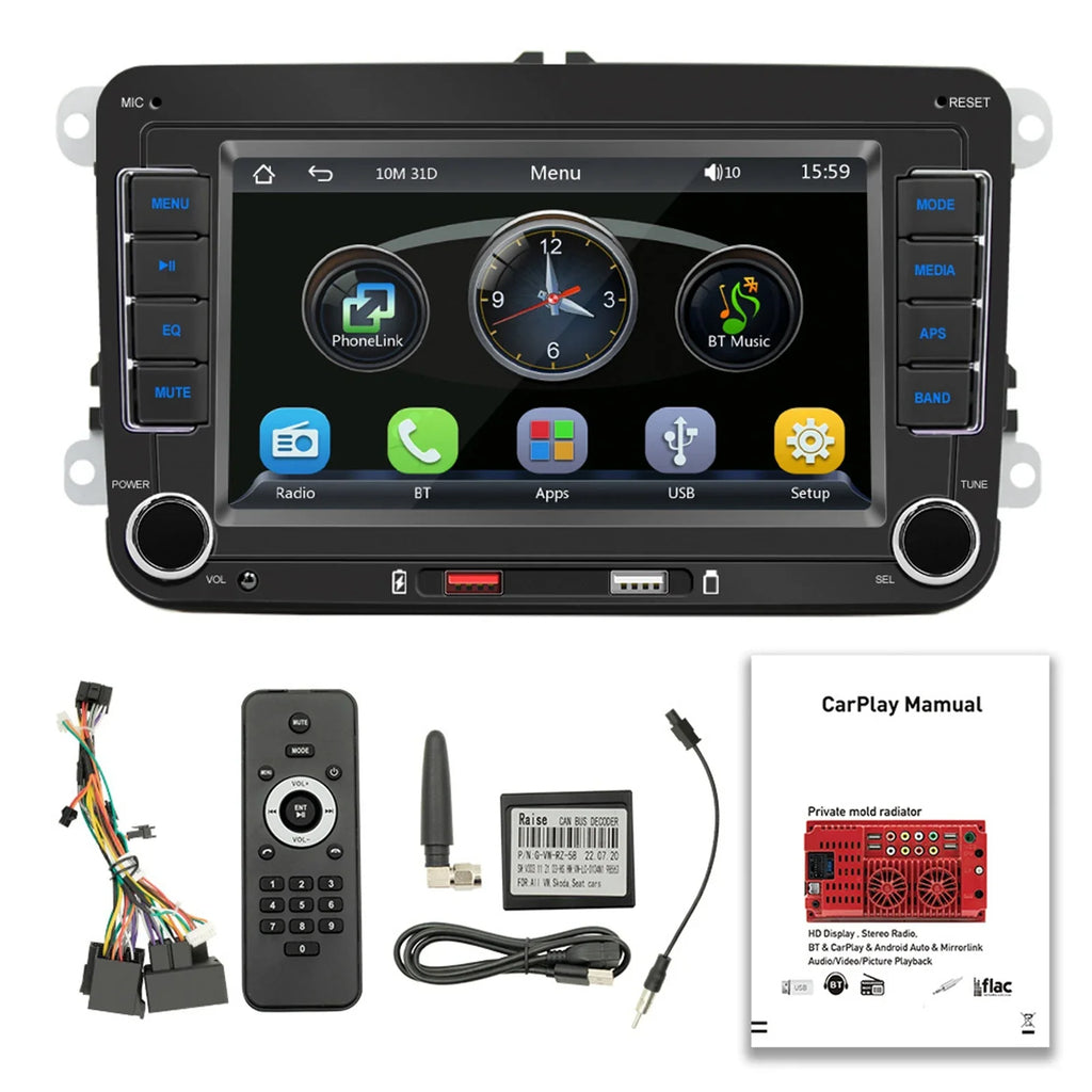 7" Car Stereo MP5 Player – Touch Screen with Android Auto & CarPlay