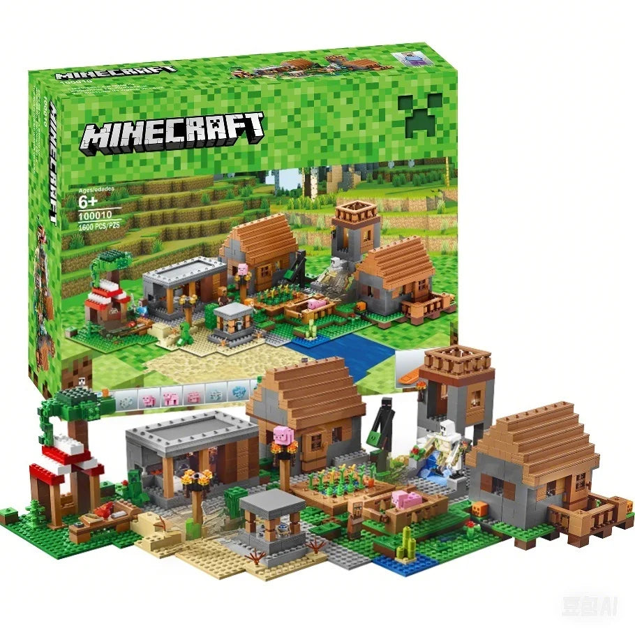 Big Country Village Special Edition Building Blocks – Compatible with Steve Action Figures, Creative Toy Inspired by Pixel World