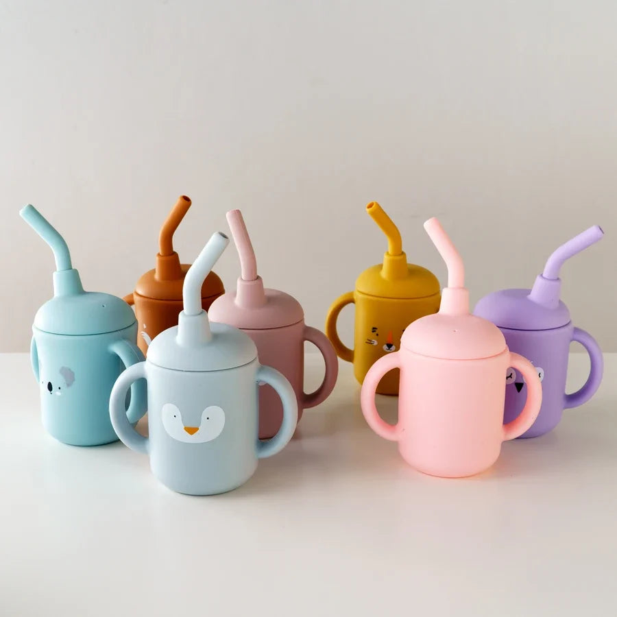 Newborn Feeding Portable Drinkware, Baby Food Storage Snack Cup, Infant Sippy Cup, Silicone Feed Water Bottle, Baby Accessories