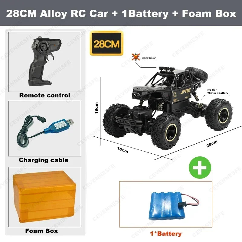 4WD RC Car 1:12 Off-Road 4x4 Remote Control Buggy with LED Lights