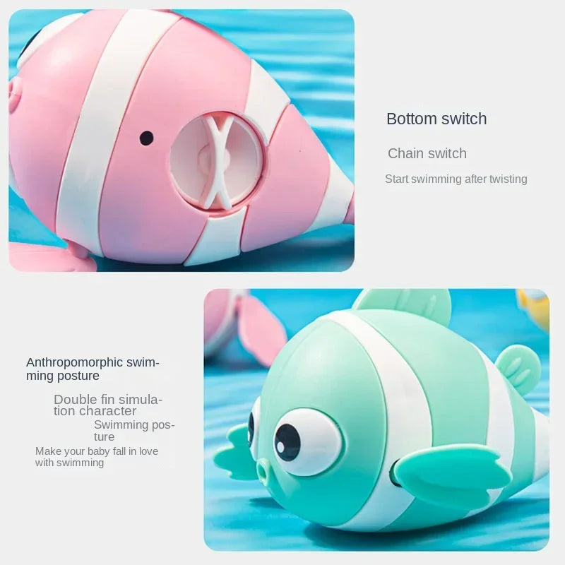 Cute Clown Fish Bath Toy – Floating Wind-Up Swimming Toy for Toddlers