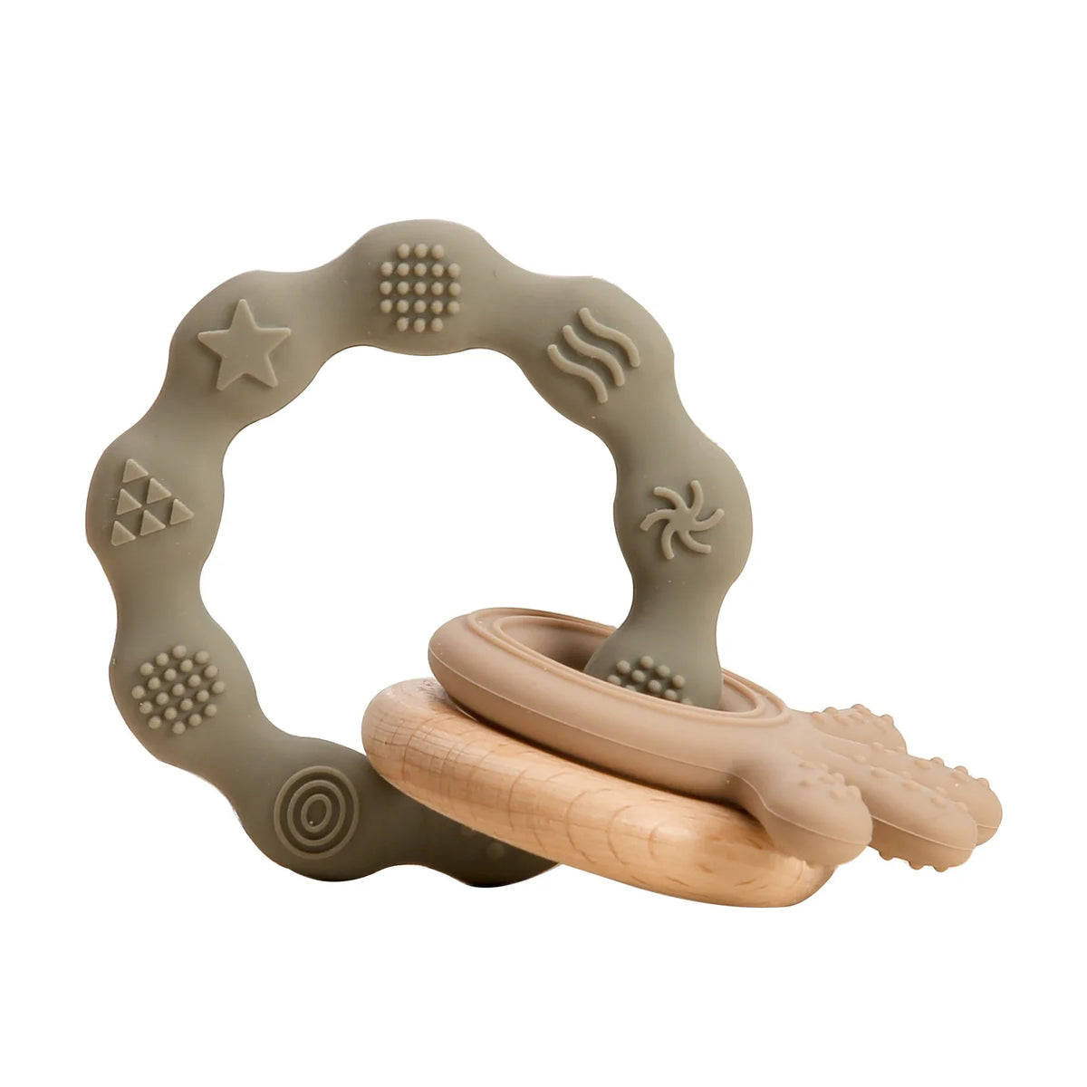 1pc Baby Teether Music Rattle - Animal Crochet Rattle, Elephant & Giraffe Wooden Ring, Babies Gym Montessori Children’s Toys