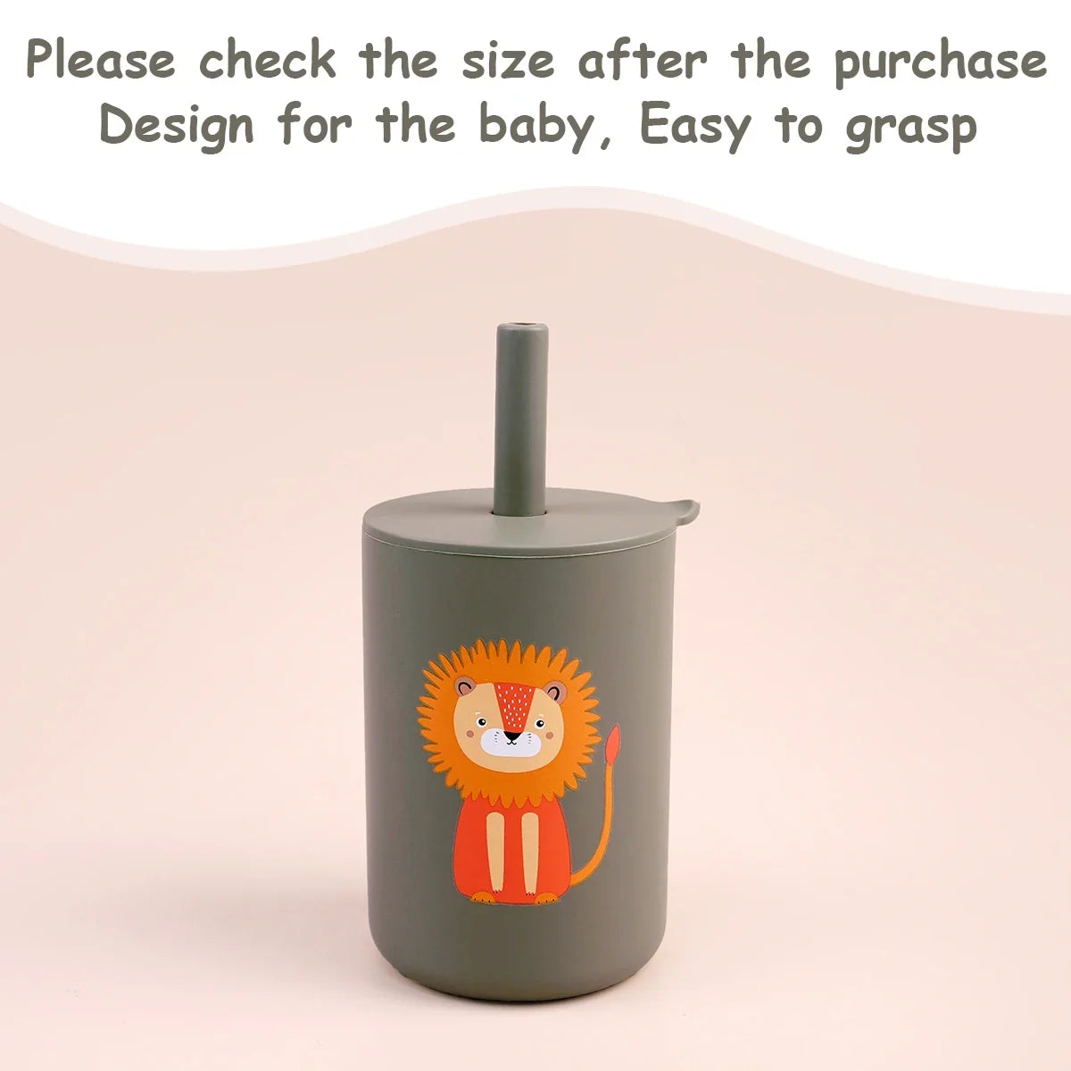 TYRY.HU 1Pc Baby Feeding Straw Cup, Cartoon Learning Feeding Cup, Food Grade Silicone Toddler Water Bottle, BPA Free Tableware
