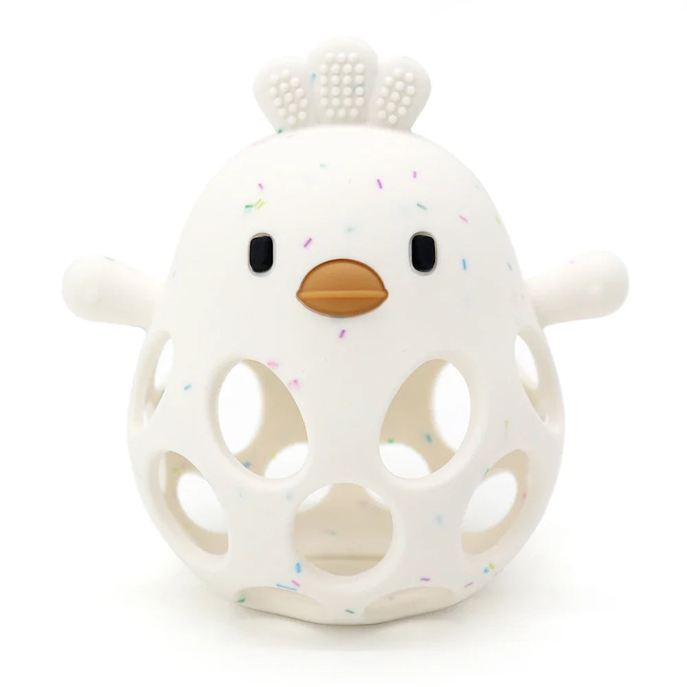 1Pcs Baby Teether Gloves - Cartoon Chick Shape Silicone Teether Toy, Dental Care for Gums, Anti-Eating Hand Molar, Baby Accessory