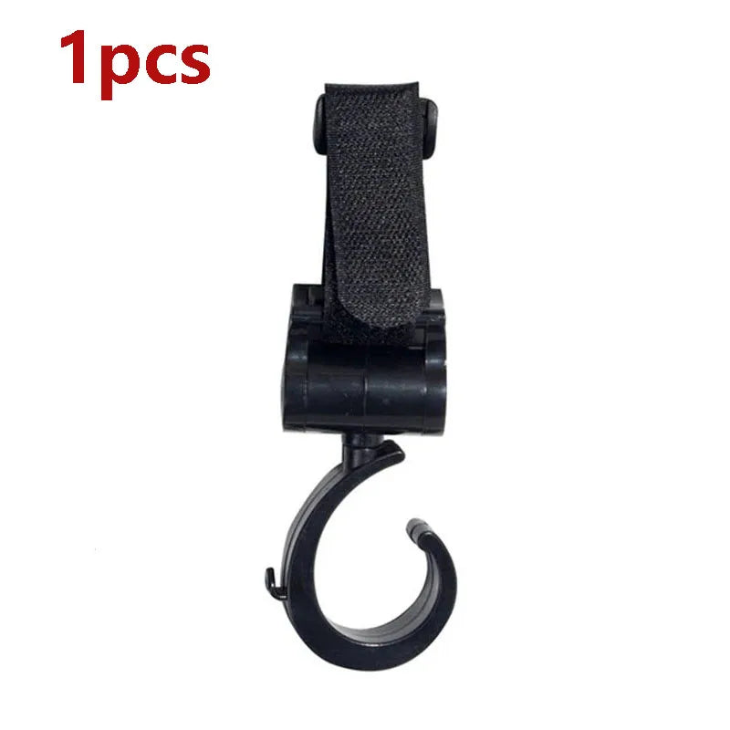 2-Pack Universal Stroller Hooks - Heavy-Duty Pram & Diaper Bag Hangers, Carabiner Clips for Trolleys