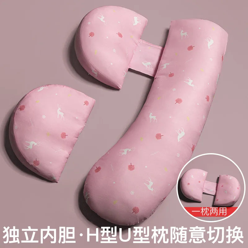 Pregnancy Pillow - Soft U-Shaped Lumbar Side Sleeper Cushion for Pregnant Women Maternity Tummy Support Pad