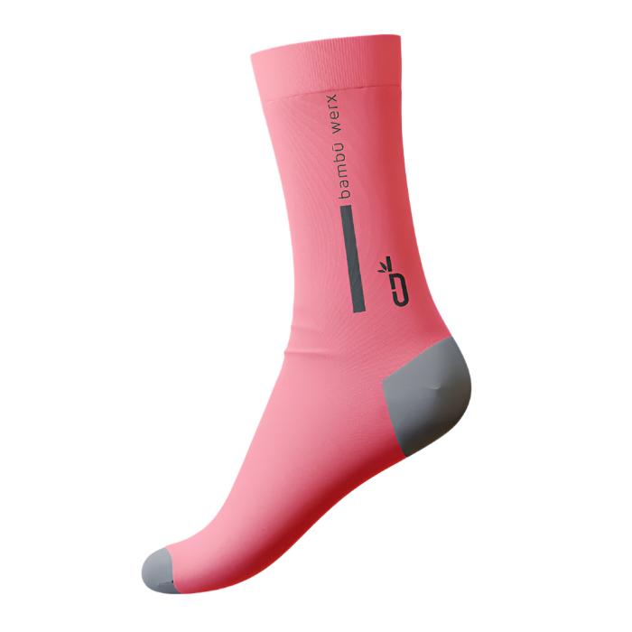 Bamboo Performance Socks – Mid-Calf, Vertical Stripe/Logo