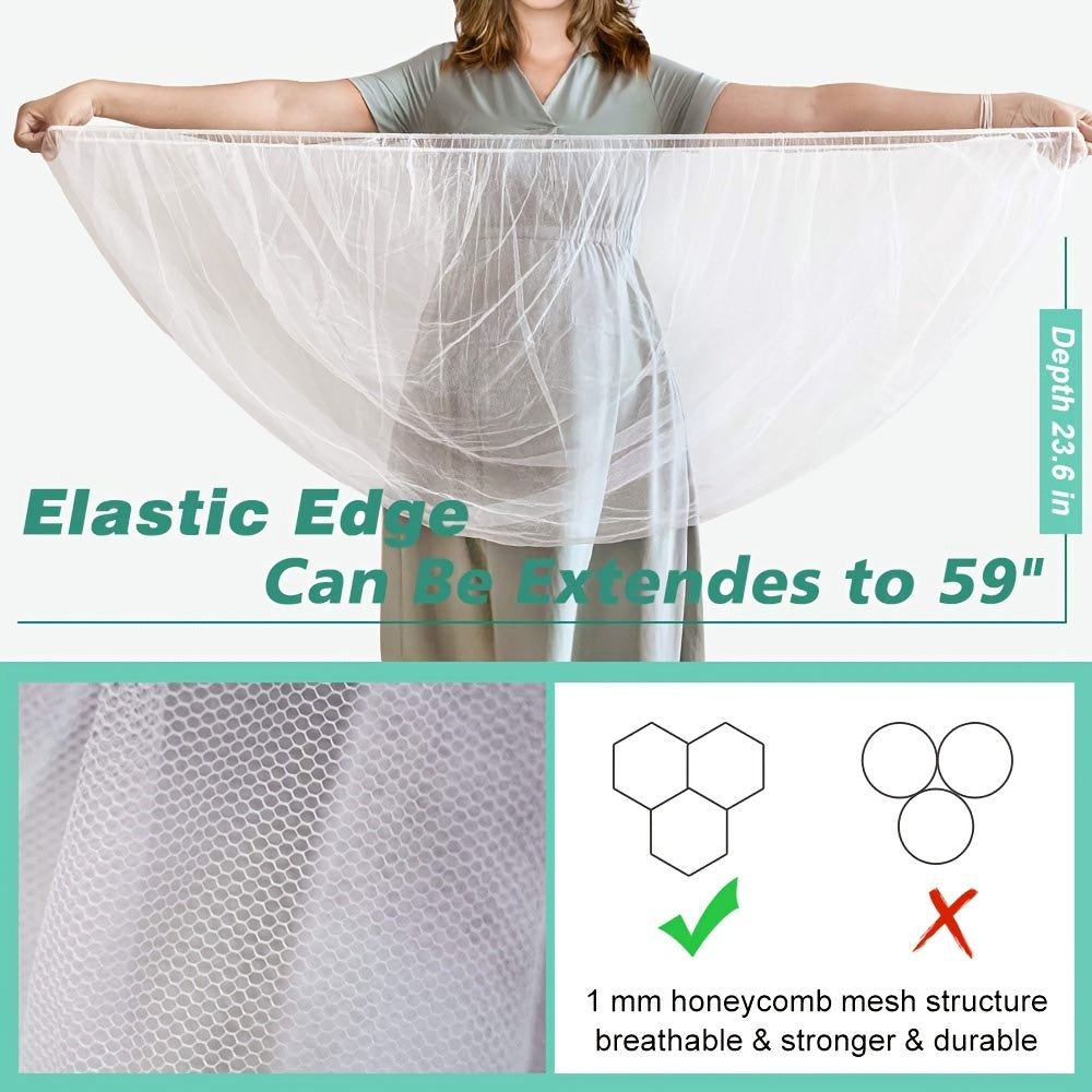 Universal Stroller Mosquito Net - Breathable Baby Bug Net for Strollers, Bassinets, Cradles, Playards & Pack 'n Plays (White)