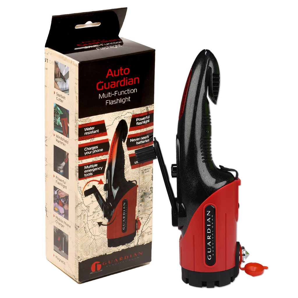 Auto Guardian | 7-in-1 Dynamo Emergency Flashlight & Vehicle Escape Tool