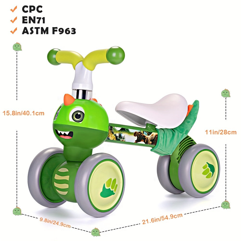 Toddler Balance Bike (Ages 10–36 Months) – No-Pedal Ride-On for Boys & Girls, EVA Wheels, Green