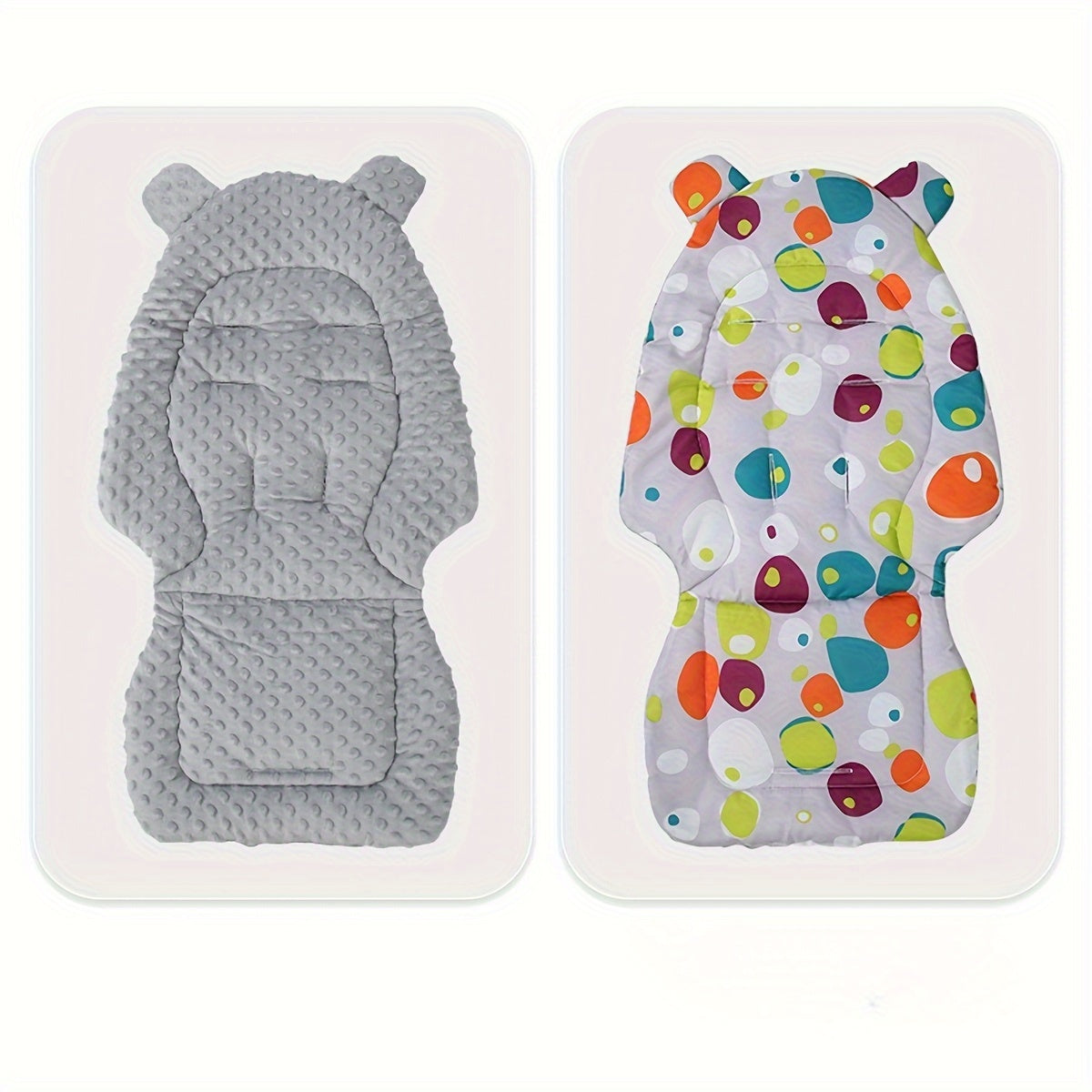 1-Pack Plush Stroller Liner – Universal Fit Breathable Polyester Stroller Seat Cover (Grey/Blue/Pink)