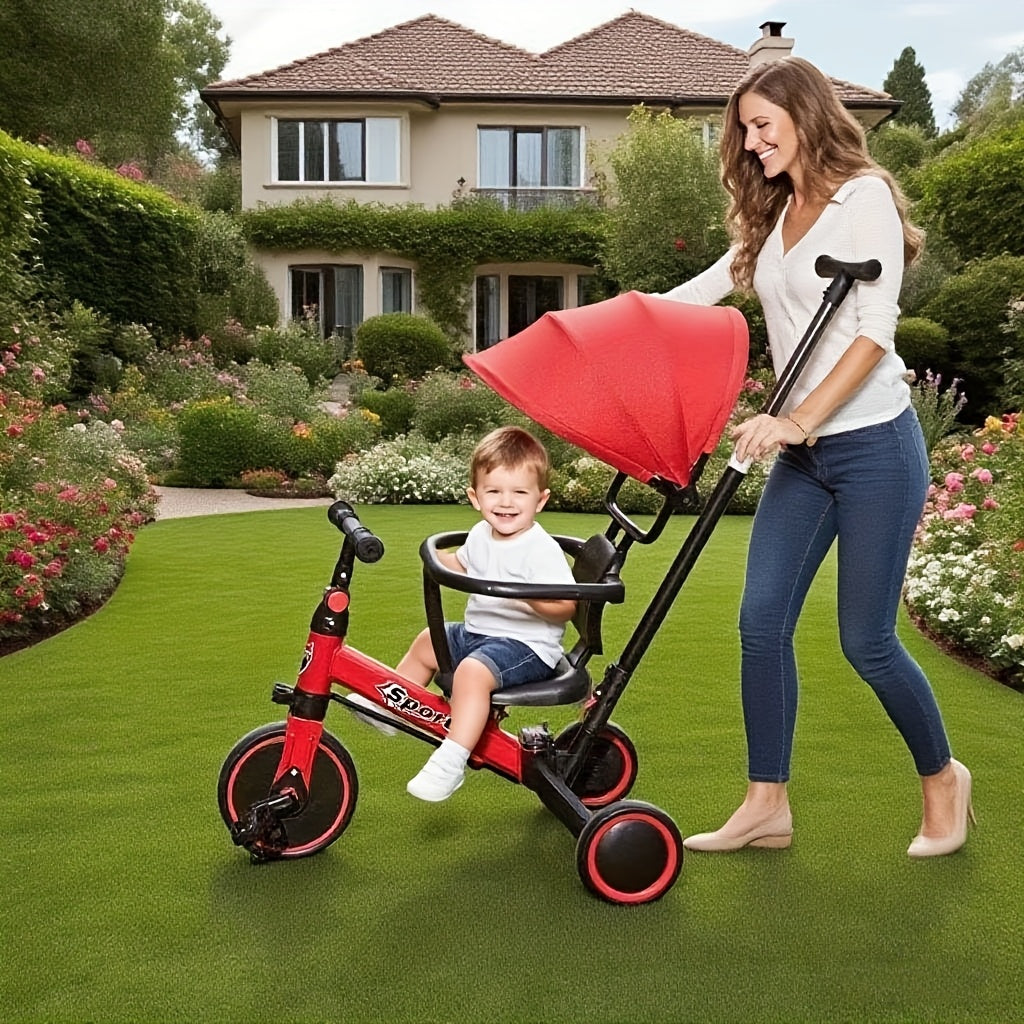 Kids Ride-On Collection — Balance Bikes, Tricycles, Pedal Bikes & Strollers, Red (Ages 3+)