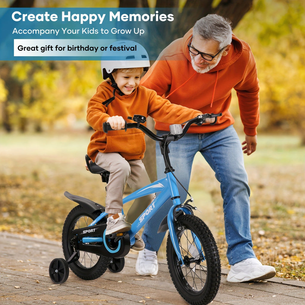 12/14/16/18-Inch Kids Bike with Training Wheels – Children's Bicycle for Ages 2–10, Fits 35–45 in (89–114 cm) Height, Boys & Girls