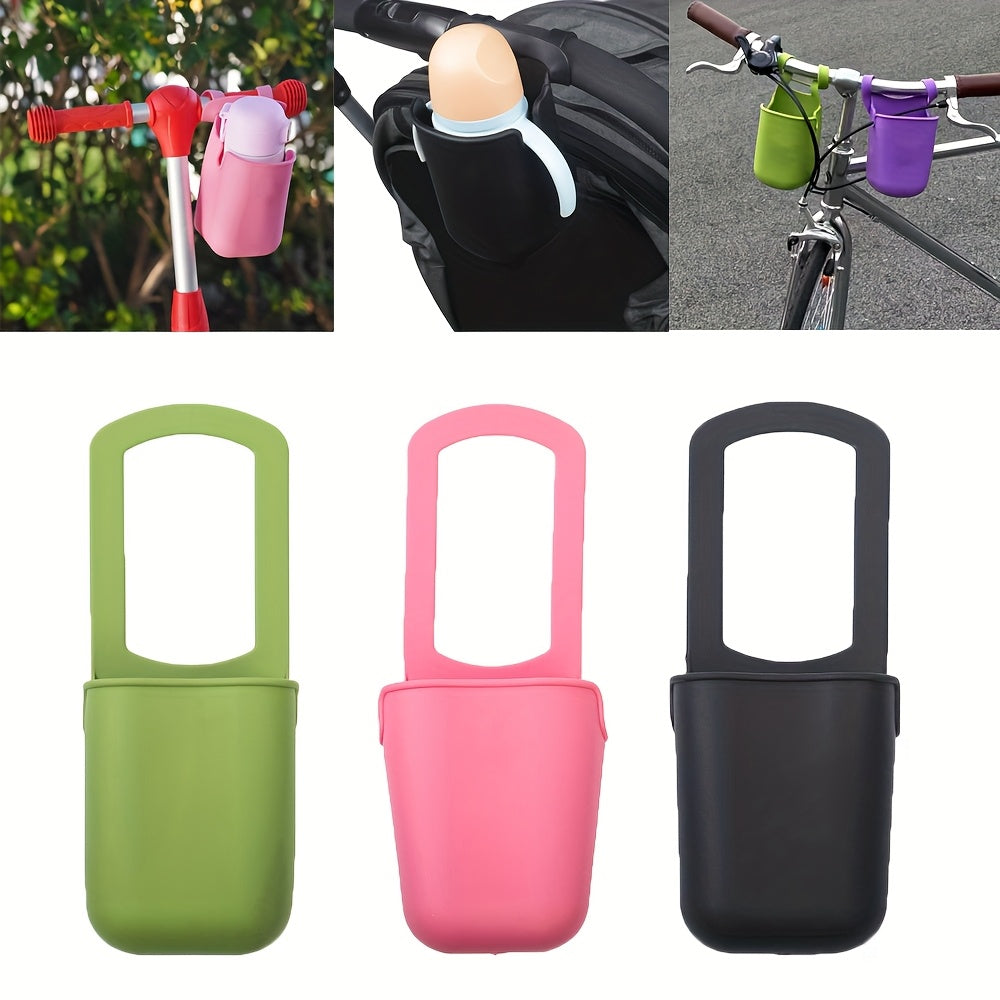 Universal Silicone Cup Holder for Stroller, Bike & Wheelchair — Adjustable Waterproof Drink Caddy, Anti-Slip Multi-Purpose Cup Carrier (Vibrant Colors)